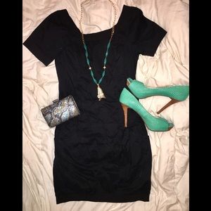 French Connection Black Short Sleeve Dress